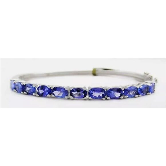 Genuine 5.40 Cts Tanzanite Tennis Bracelet .925 Sterling Silver